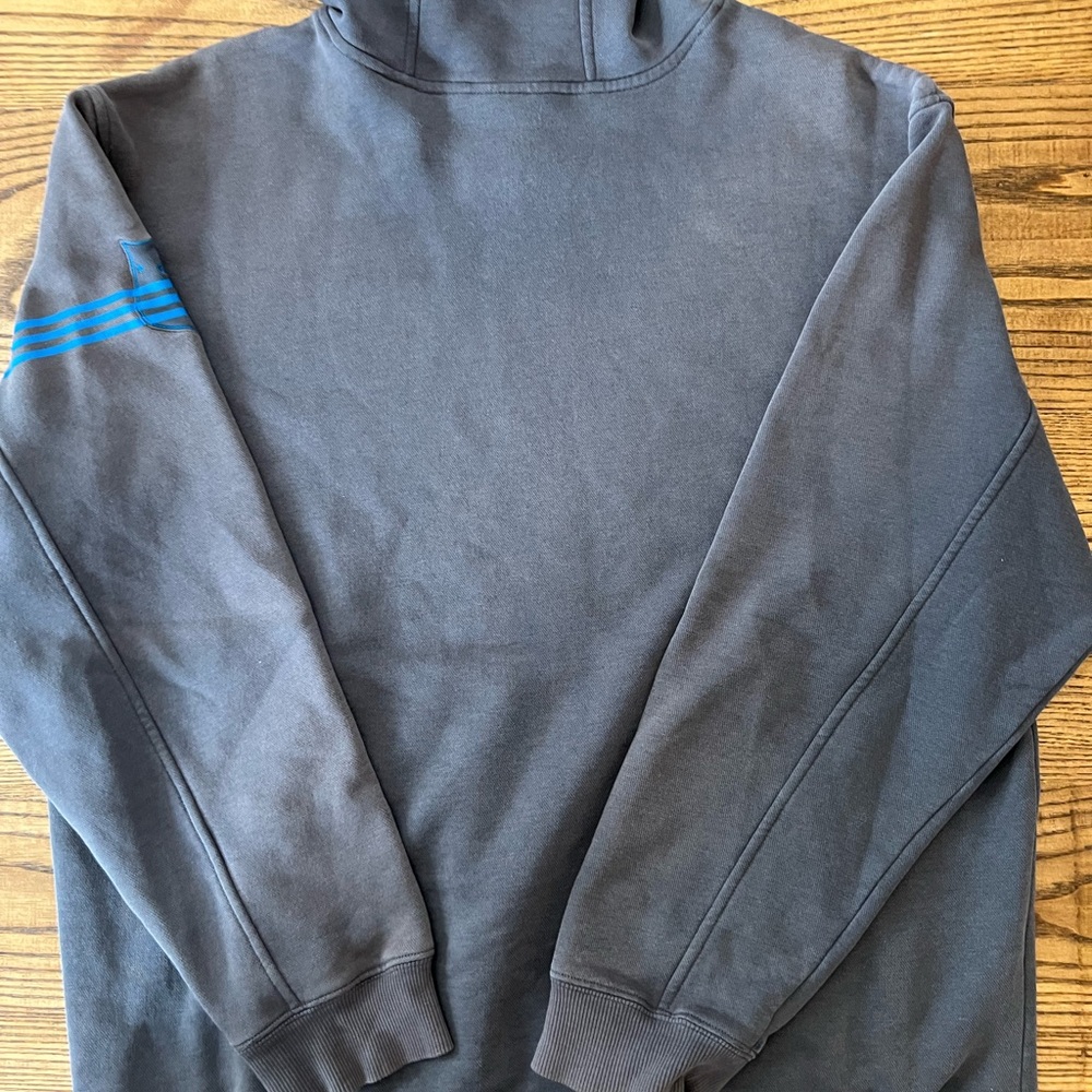 Vintage Y2K Adidas Center Trefoil Hoodie Streetwear Sweatshirt - Picture 2 of 8